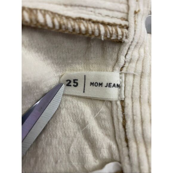 PACSUN Corduroy Mom Jeans Pants Mid Rise Cream Women’s Sz 25 - Picture 4 of 6